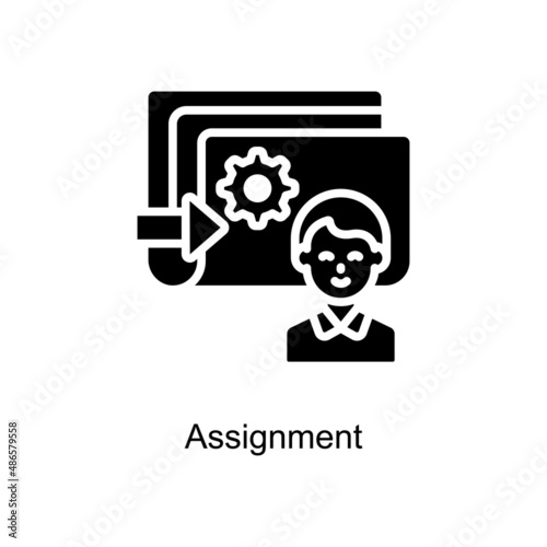 Assignment vector Solid icon for web isolated on white background EPS 10 file