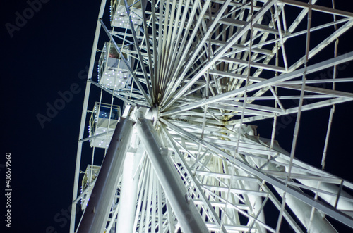 ferris wheel illuminated at night