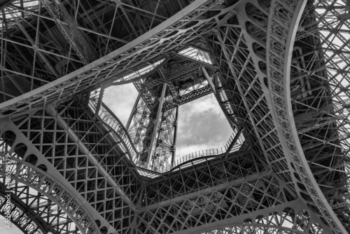 Eiffel Tower from below inside