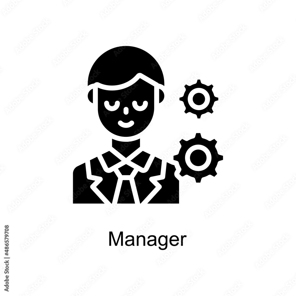 Manager vector Solid icon for web isolated on white background EPS 10 file Manager vector Solid icon for web isolated on white background EPS 10 file