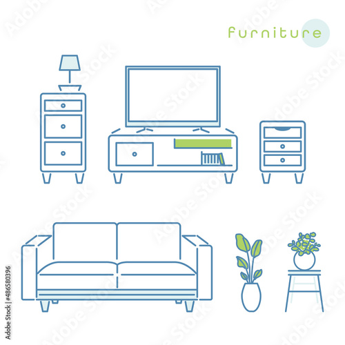 リビング家具のイラスト素材