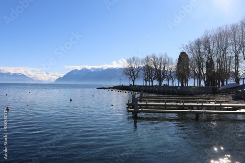 Le lac Léman vu depuis Lausanne, ville de Lausanne, canton de Vaud, Suisse © ERIC