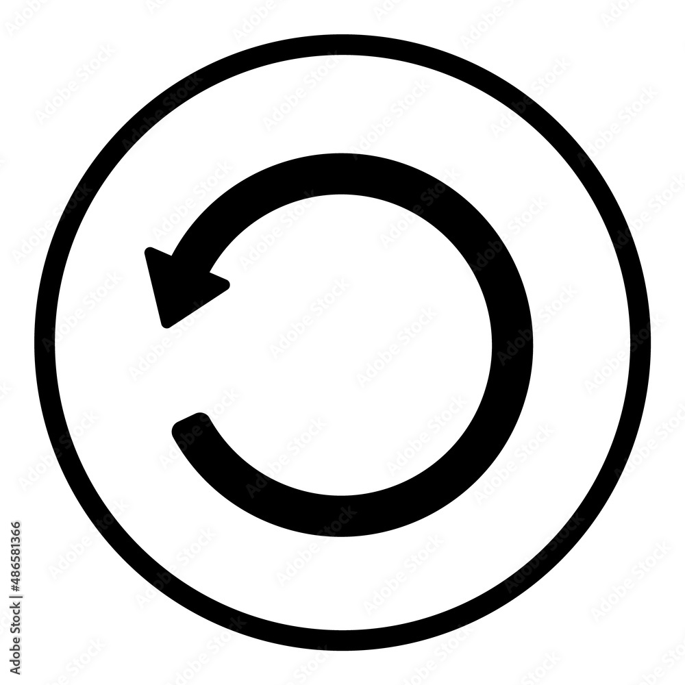 Restart Game Button Flat Icon Isolated On White Background Restart Game Button Flat Icon Isolated On White Background
