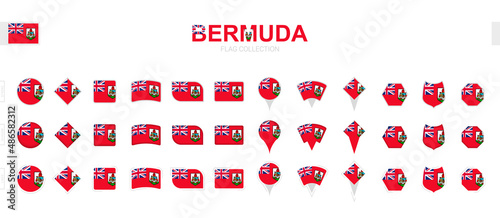 Large collection of Bermuda flags of various shapes and effects.