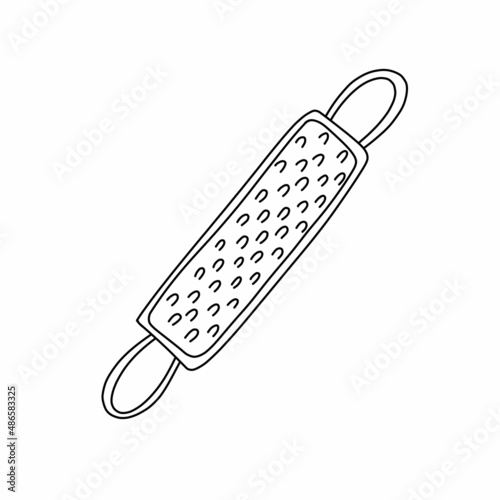 Hand drawn vector illustration of loofah icon in doodle style. Cute illustration of bath element on white background.
