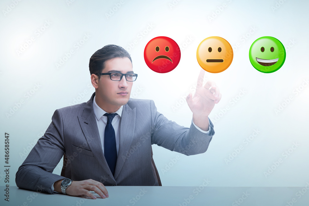 Businessman in customer feedback concept