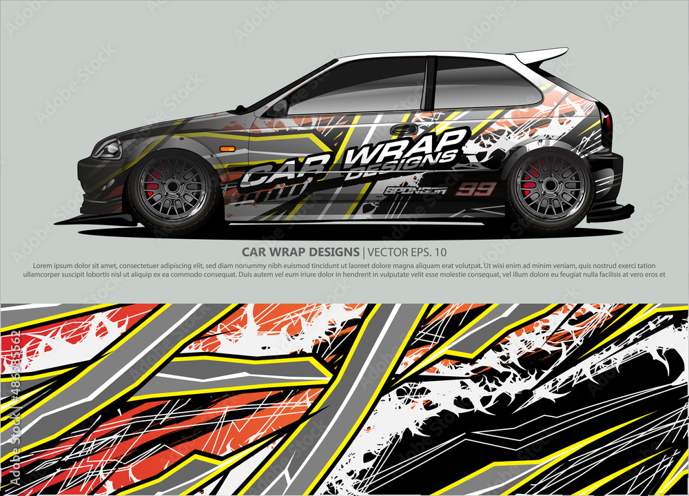 car wrap design. simple lines with abstract background vector car wrap design. simple lines with abstract background vector