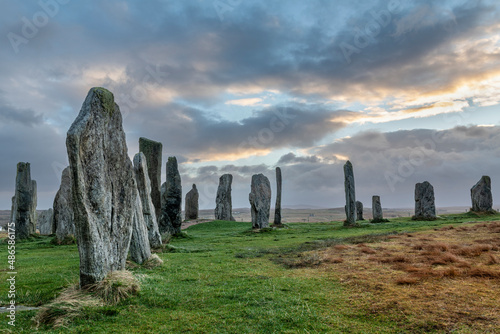 Calanais standing stones on the Isle of Lewis in Scotland, United Kingdom