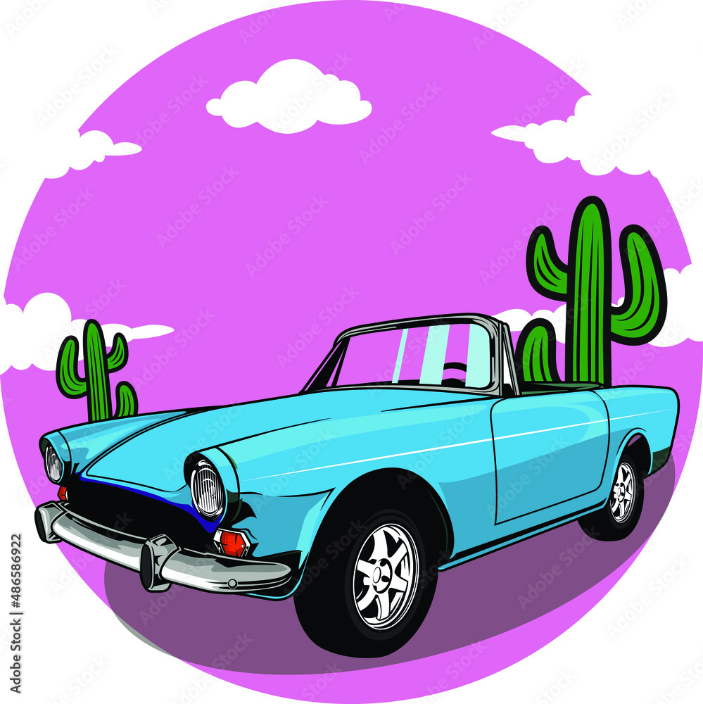 vintage style cars cartoon concept template for t shirt design 5