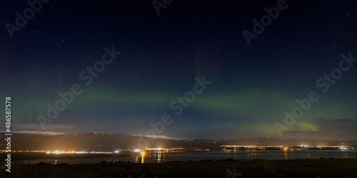 a view of the aurora borealis in the north west highlands of scotland during a clear spring night © Andy Morehouse
