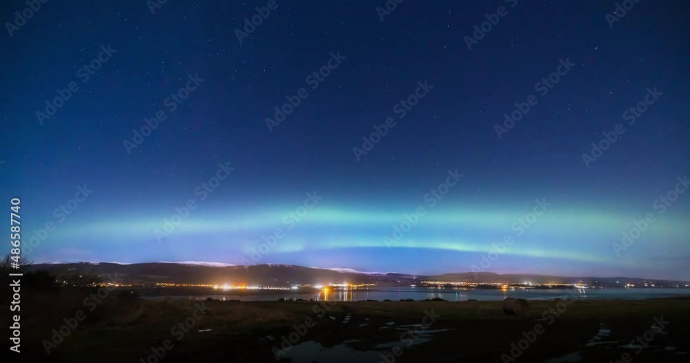 a view of the aurora borealis in the north west highlands of scotland during a clear spring night a view of the aurora borealis in the north west highlands of scotland during a clear spring night