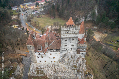 Medieval buildings known as Bran Castle and Poenari Castle or even the medieval village of Bran in Transylvania