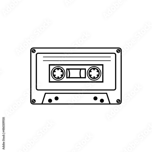 Cassette vector illustration. Retro audio tape. 