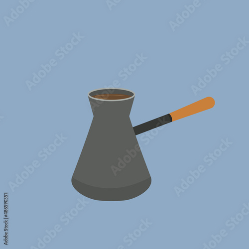 Vector illustration of items from a coffee shop.Turk for coffee