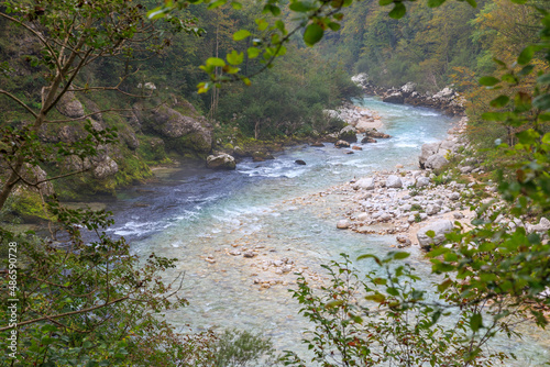 Wallpaper Mural River Soča is rushing down an autumn valley near Kobarid, Slovenia Torontodigital.ca