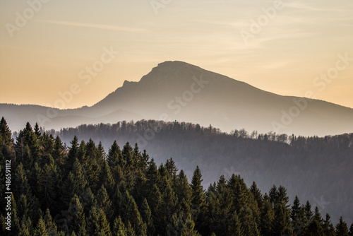 sunset in the mountains  Choc peak  Orava  Slovakia  Europe