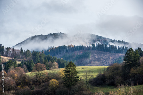 Fototapeta Naklejka Na Ścianę i Meble -  landscape with fog, Turiec, Velka Fatra, Slovakia, Europe