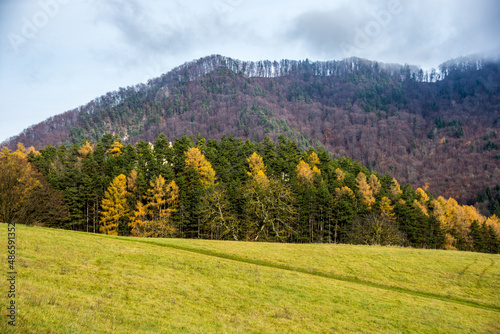 landscape with mountains and sky  autumn  Turiec  Slovakia  Europe