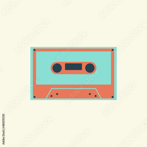 Illustration of the cassette from the 90s. 90s Nostalgia. 90s aesthetic. Technology from the 90s.