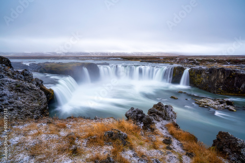 Powerful and wild river landscape.
