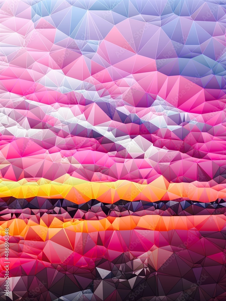 Obraz premium Abstract Colorful Geometrical Artwork,Abstract Graphical Art Background Texture,Modern Conceptual Art,Synthwave Aesthetic Poster Print, 3D Rendering