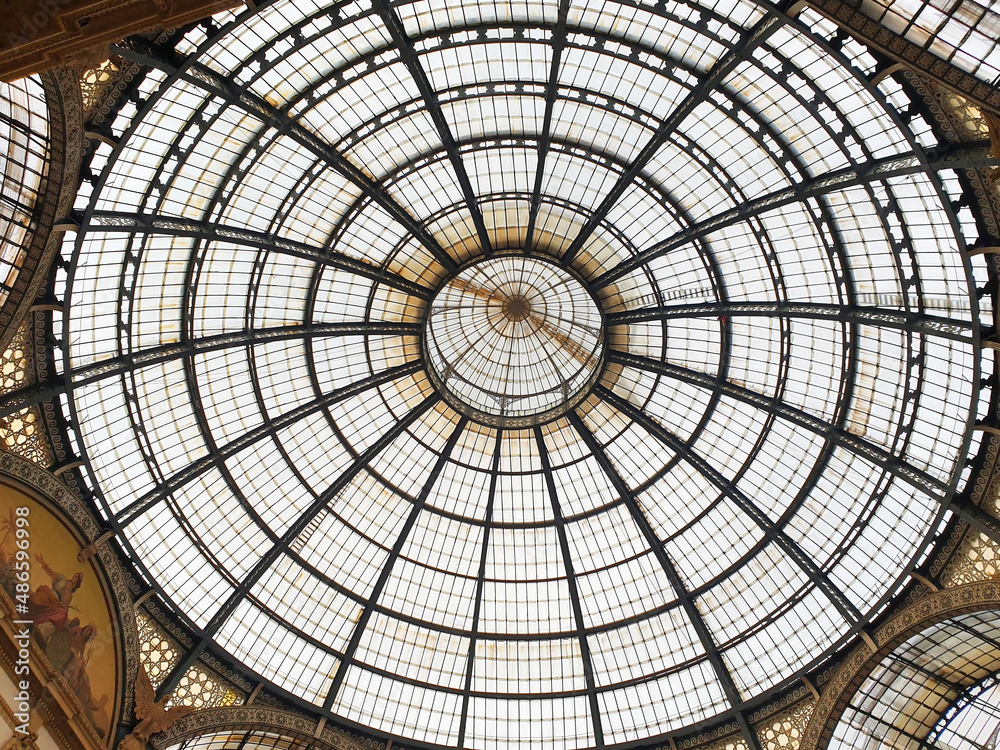 Cupola of the Galleria Vittorio Emanuele II in Milano, Italy