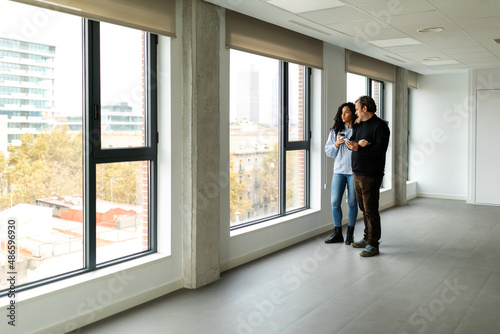 Couple visiting apartment to rent photo