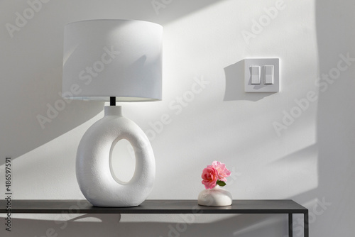 Modern Lamp on table in Modern Home  photo