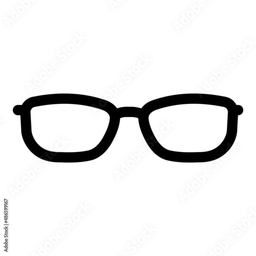 Glasses Flat Icon Isolated On White Background