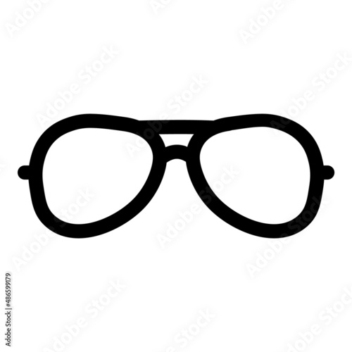 Glasses Flat Icon Isolated On White Background