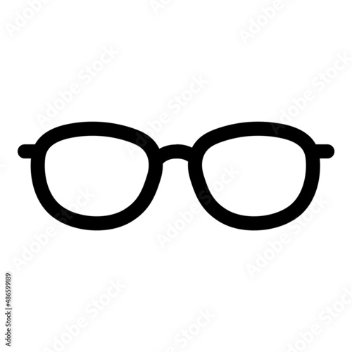 Glasses Flat Icon Isolated On White Background