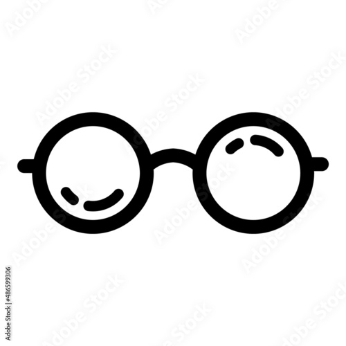 Glasses Flat Icon Isolated On White Background