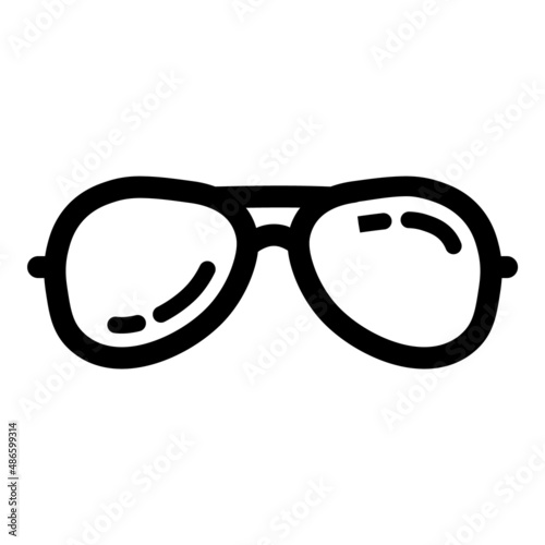 Glasses Flat Icon Isolated On White Background