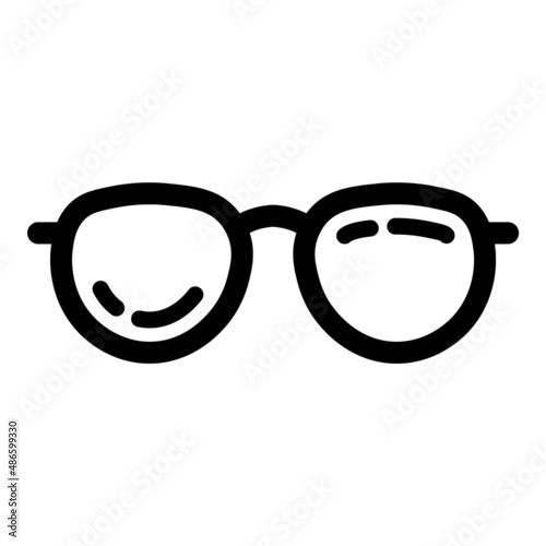 Glasses Flat Icon Isolated On White Background