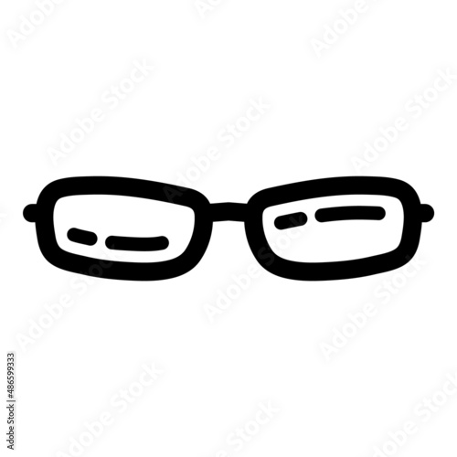 Glasses Flat Icon Isolated On White Background