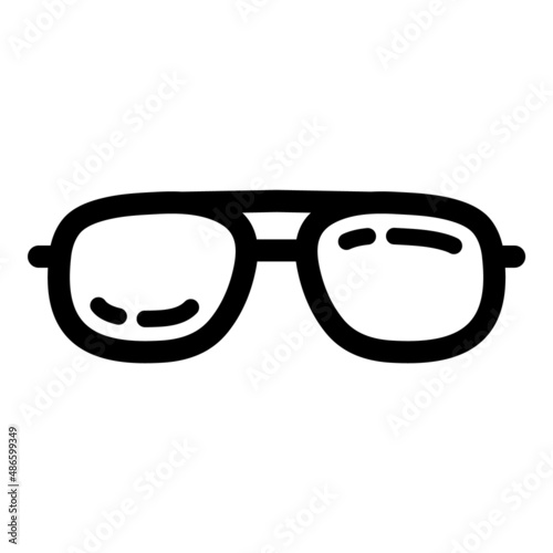 Glasses Flat Icon Isolated On White Background