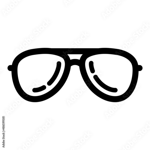 Glasses Flat Icon Isolated On White Background