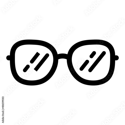 Glasses Flat Icon Isolated On White Background