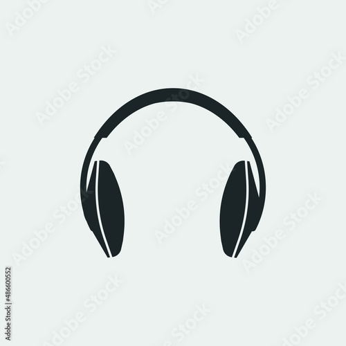 Headphones vector icon illustration sign