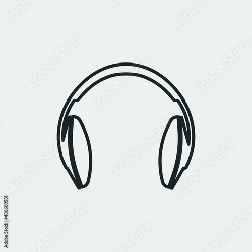 Headphones vector icon illustration sign