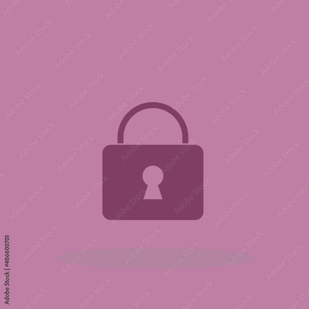 Lock pad vector icon illustration sign Lock pad vector icon illustration sign