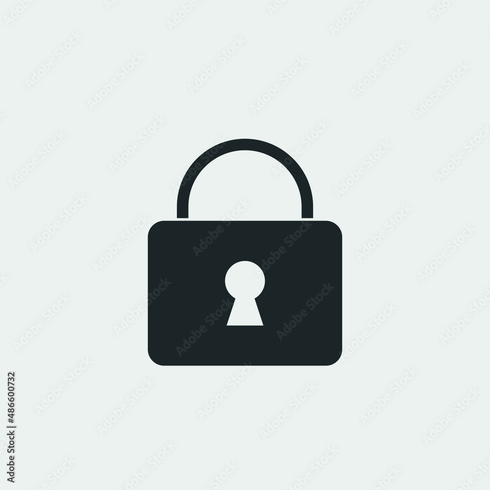 Lock pad vector icon illustration sign