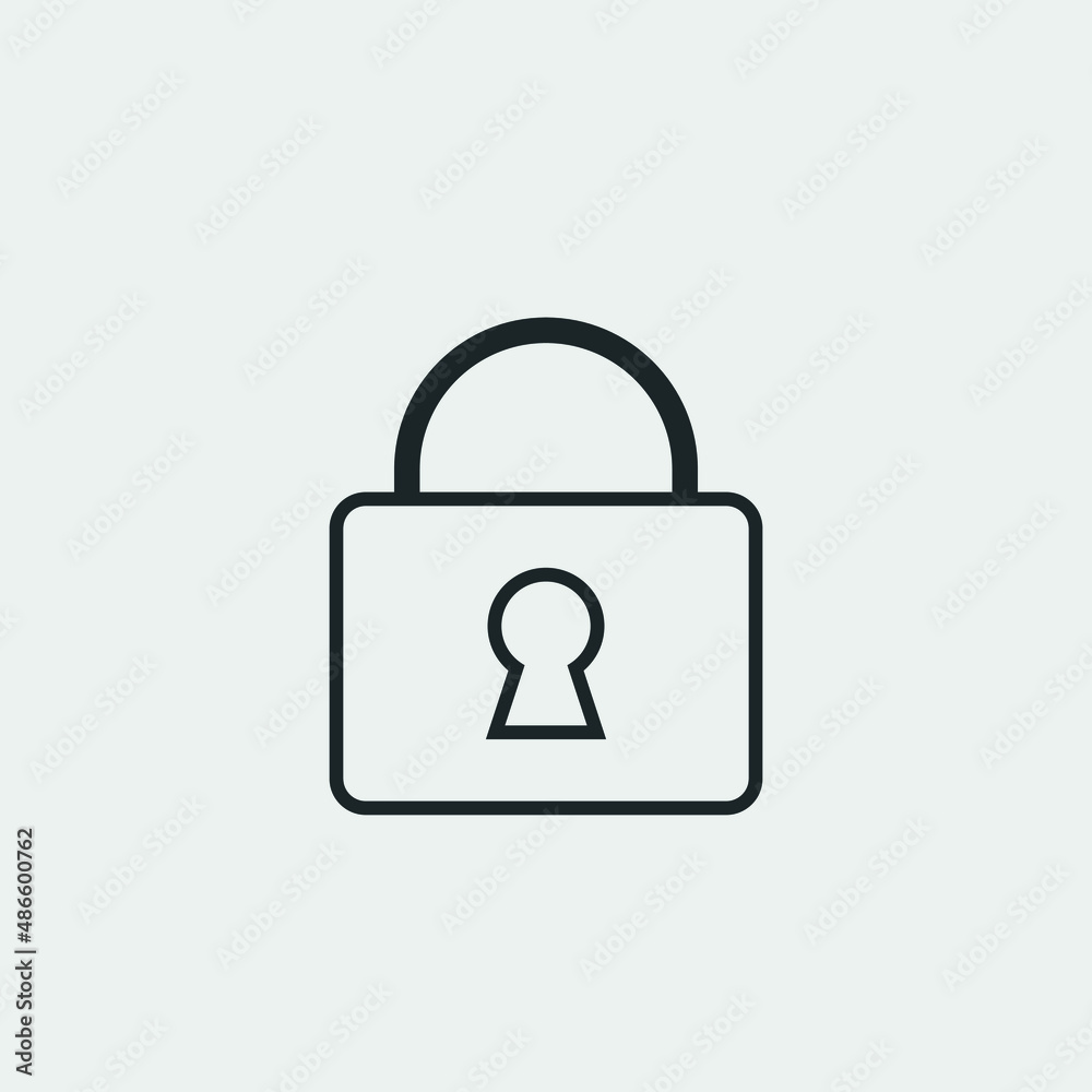Lock pad vector icon illustration sign Lock pad vector icon illustration sign