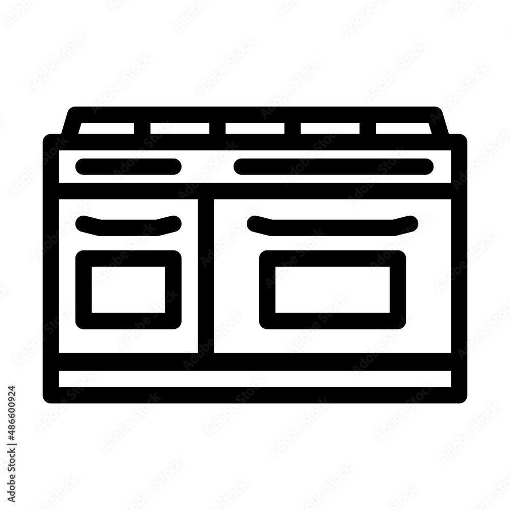 gas range line icon vector. gas range sign. isolated contour symbol black illustration gas range line icon vector. gas range sign. isolated contour symbol black illustration