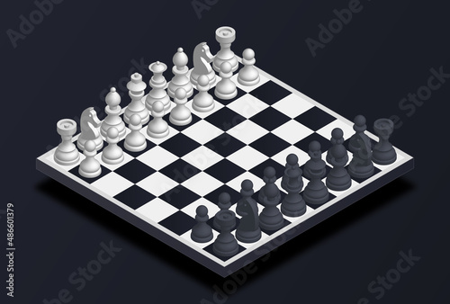 Isometric chess board