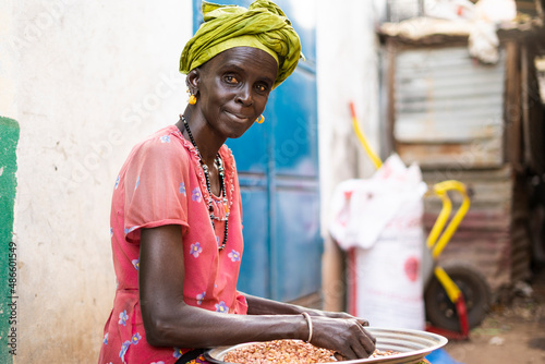 African woman at local market