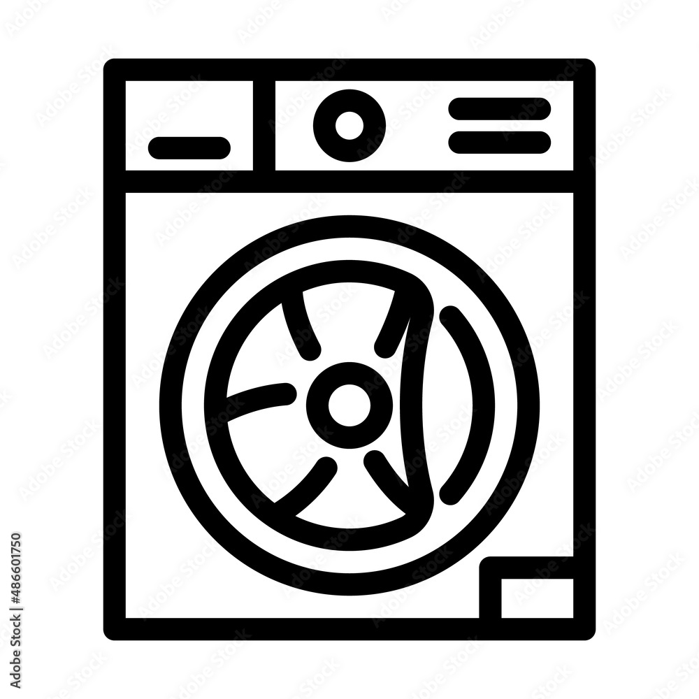 washer machine appliance line icon vector. washer machine appliance sign. isolated contour symbol black illustration