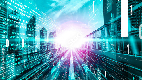Fototapeta kuchenna Software development, application programming code and tacit computer coding . Concept of smart digital transformation and technology disruption that changes global trends in new information era .