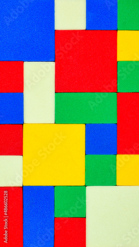 Multi-colored abstract created from a children's educational set