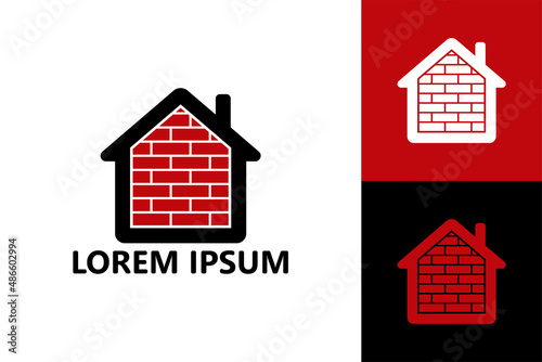 Brick house logo template design vector